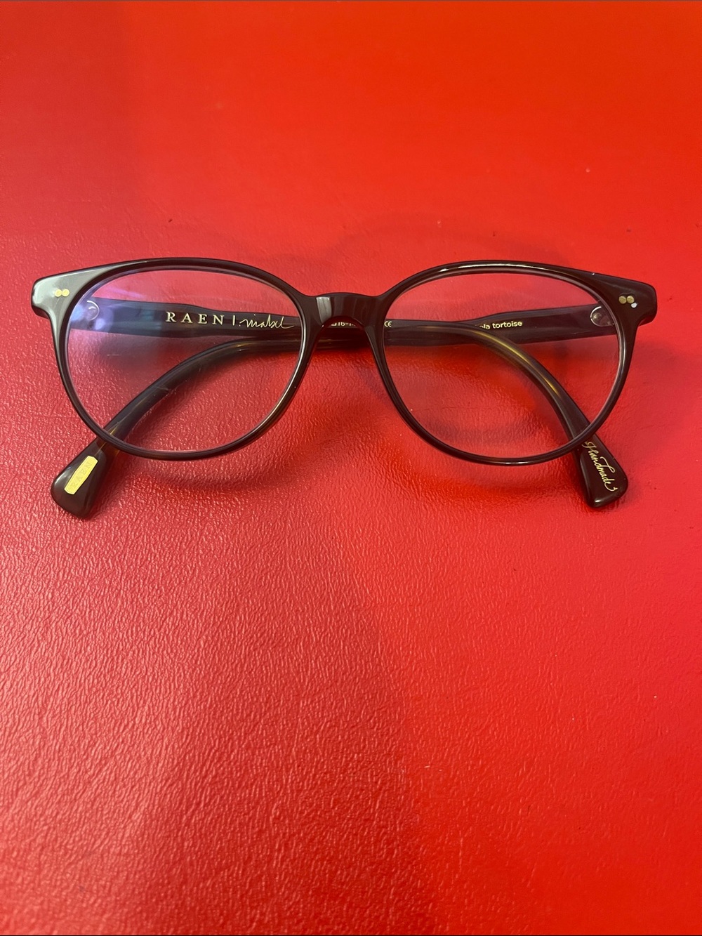 RAEN Mabel Brown Tortoise Round Acetate Glasses with Gold Accents frames